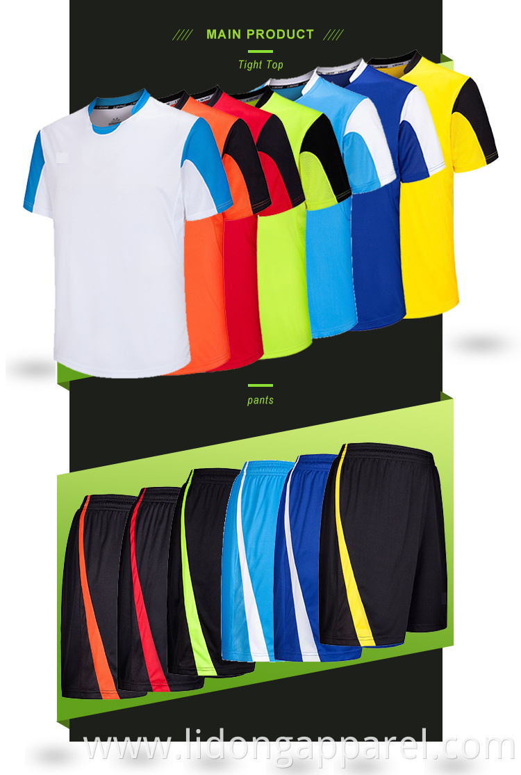 Wholesale youth football jersey breathable kids soccer set Polyester soccer jerseys fabric